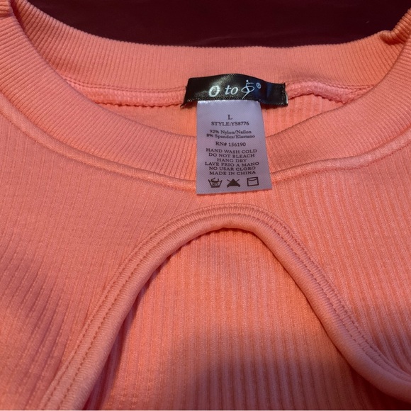 OTOS Active 2 Piece Seamless Ribbed Tank Top w/zipper & Biker Shorts Set - Picture 5 of 6